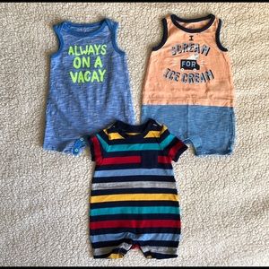 Set of three summer onesies